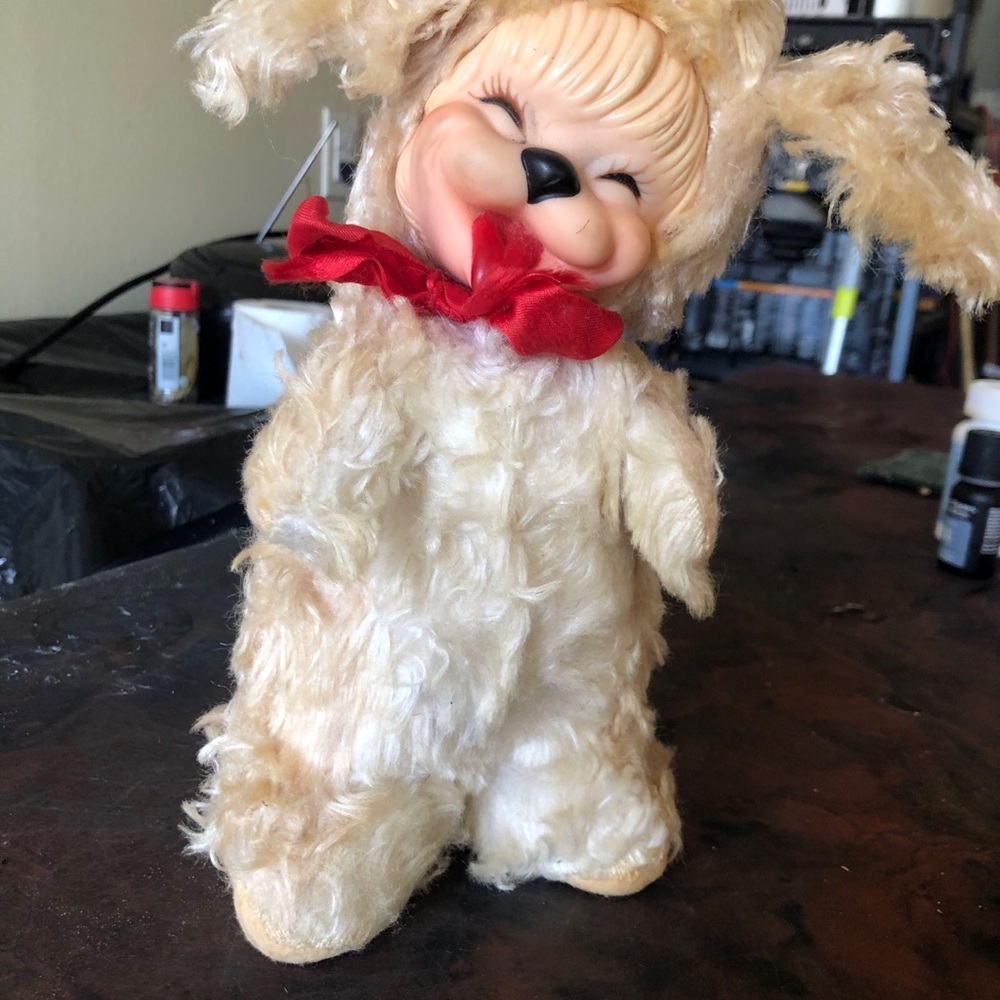Rushton Star Creations rubber face dog. 1950’s. Never used. Highly collectible.